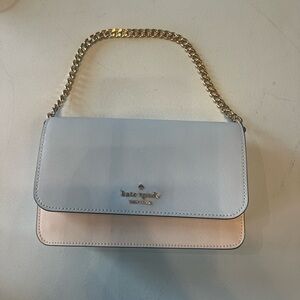 Kate Spade Light Blue and White Shoulder Bag